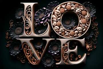 LOVE sign, valentines, Generative AI