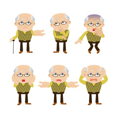 Old people with different poses