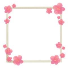 梅いっぱい金フレーム