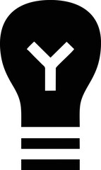 Idea icon symbol in black, creative inovation bulb symbol vector image