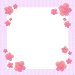 梅いっぱい和柄フレーム/紫