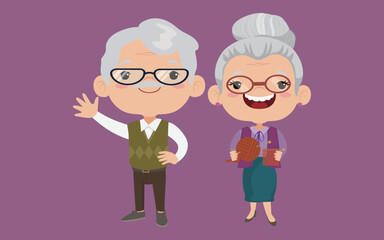 Old people with different poses