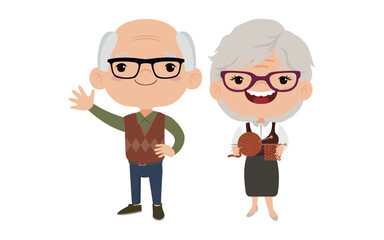 Old people with different poses