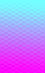 Illustration of a vibrant blue pink background with a hexagon pattern
