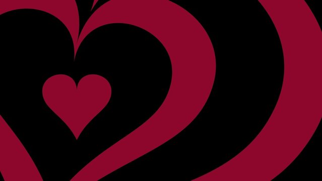 Illustration of a red and black hearts background with added effects