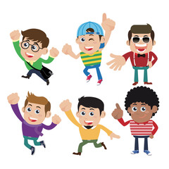 Guys in different poses