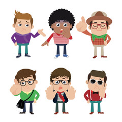 Guys in different poses