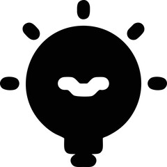 Idea icon symbol in black, creative inovation bulb symbol vector image