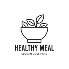 Healthy Meal, Healthy Food Logo Template 