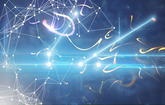 Abstract Plot Lines with Energy Swirls Generative AI illustration