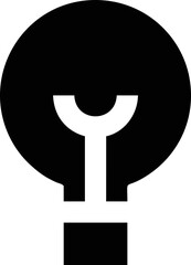 Idea icon symbol in black, creative inovation bulb symbol vector image
