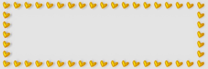 Valentine's Day Background: Frame with cute little colorful hearts  (3D Rendering)