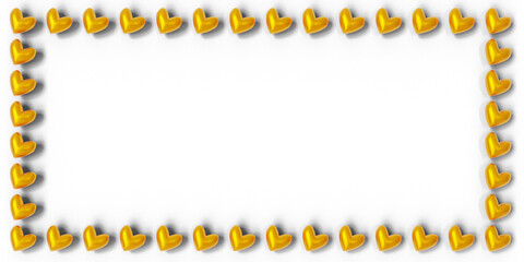 Valentine's Day Background: Frame with cute little colorful hearts  (3D Rendering)