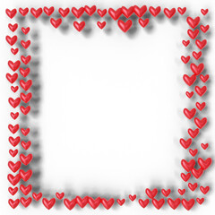 Obraz premium Valentine's Day Background: Frame with cute little colorful hearts (3D Rendering)