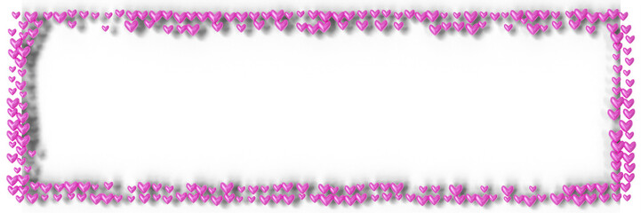 Fototapeta na wymiar Valentine's Day Background: Frame with cute little colorful hearts (3D Rendering)