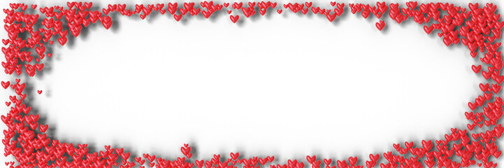 Valentine's Day Background: Frame with cute little colorful hearts  (3D Rendering)