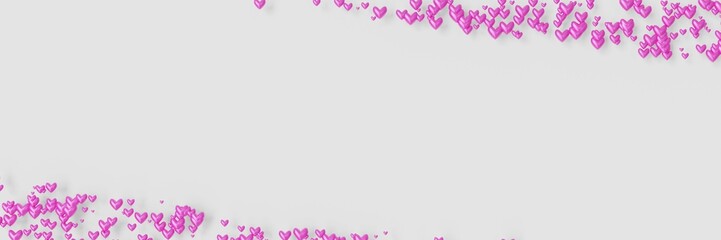 Valentine's Day Background Frame with pink hearts (3D Rendering)