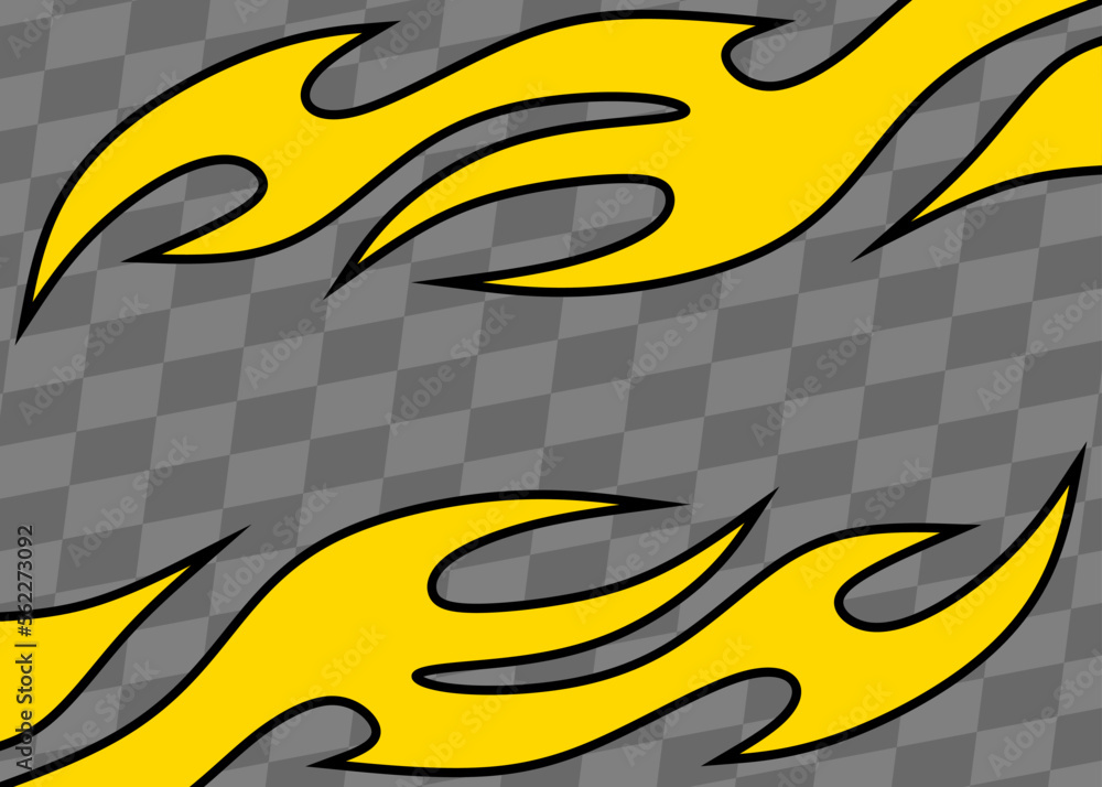 Poster Abstract background with flame and checkered flag pattern and with some copy space area