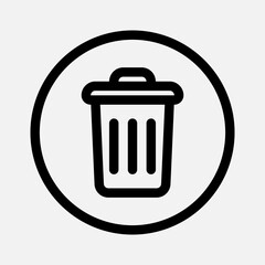 Delete icon in line style about essentials, use for website mobile app presentation