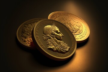 Tas de pi&egrave;ces d'or