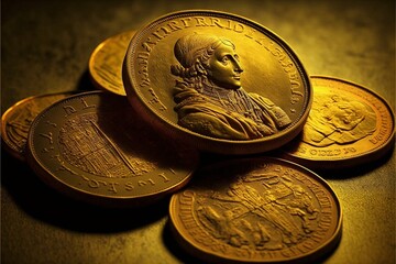 Tas de pi&egrave;ces d'or