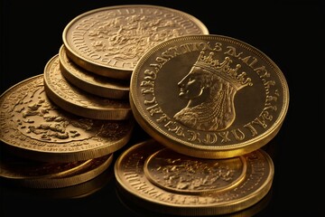 Tas de pi&egrave;ces d'or