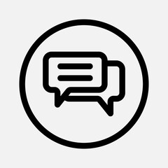Chat icon in line style about essentials, use for website mobile app presentation