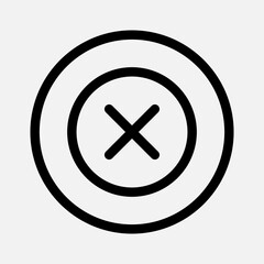 Cross icon in line style about essentials, use for website mobile app presentation