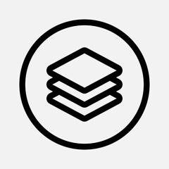 Layers icon in line style about essentials, use for website mobile app presentation