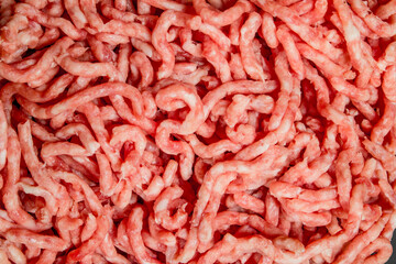 Texture of raw minced meat .
