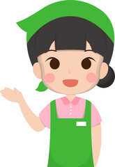 Housewife, super shop assistant gestures