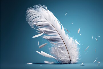 colorful feathers background, isolated, dividing into multiple feathers created with generative ai technology