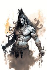 Fototapeta premium Lord Shiva illustration, Maha Shiva ratri background, Maha Shiva ratri illustration, Hindu god, Lord Shiva 