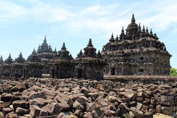 Fototapeta premium Twins of Plaosan temple complex in Indonesia. Taken July 2022.