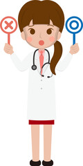 Female medical worker choice question, medical staff, emoji cartoons