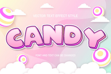 candy sweet 3d editable text effect font style template cute typography background design food logo title typography
