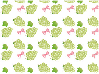 シームレス、マスカットとリボンの背景