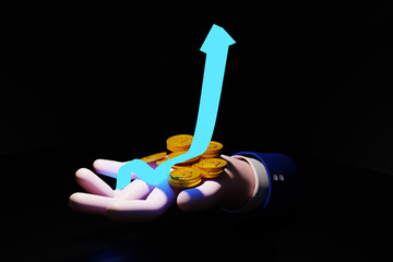 businessman hand holding dollar golden coin in the shadows, cash flow or money transfer concept, business and financial, money, income, investing, operating, financing and profit, successful operation