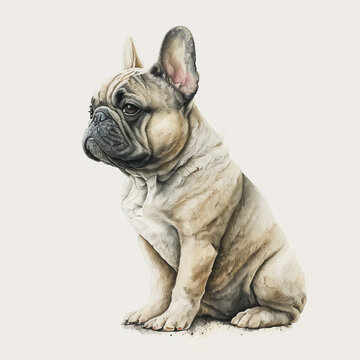 “Generative AI” French Bulldog digital illustration.