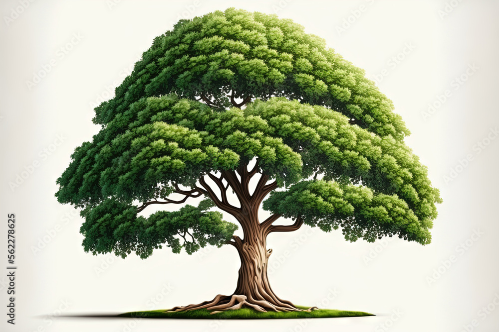 Aufkleber lone tree on a white background with a clipping path. generative ai