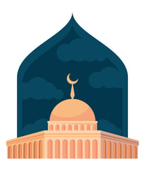 muslim mosque in frame