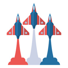 usa flags in airplanes