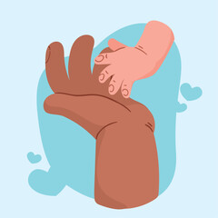 father hand with son hand