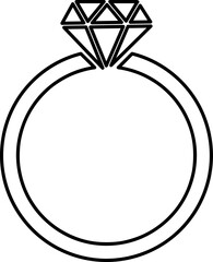 rings vector icon, flat design trendy style illustration on white background line art..eps
