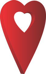 red heart pin location mark PNG 2023011625