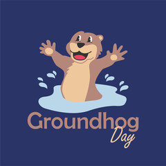 happy groundhog day poster template