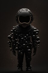 Dark moon robot fashion 3d fashion illustration made with Generative AI