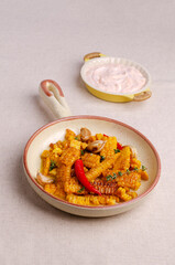 Fried spicy corn slices