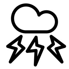 thunder icon black outline