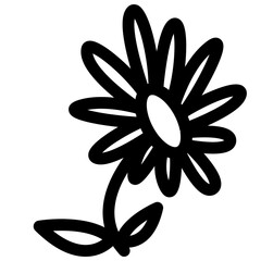 daisy icon black white outline